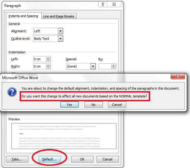 6 spacing options default