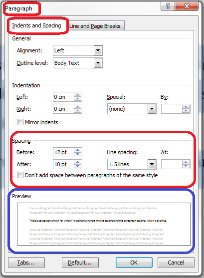 6 spacing options options