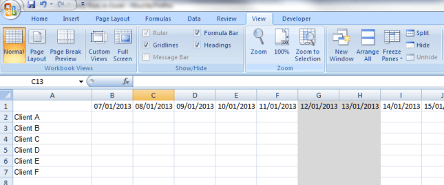 Excel document