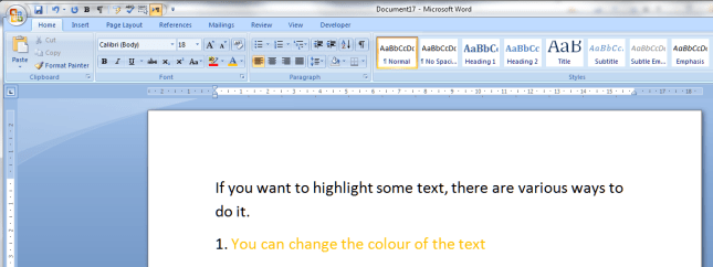 2 change text colour result