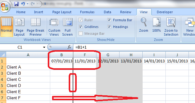 5 freeze any rows effect