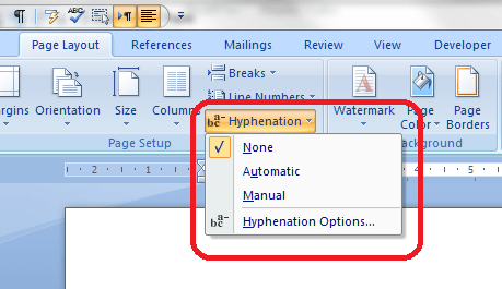 2 drop down hyphenation menu