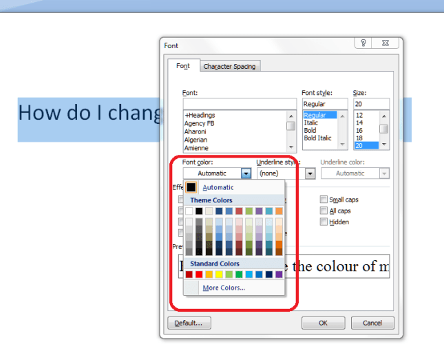 4 colour template in right-click