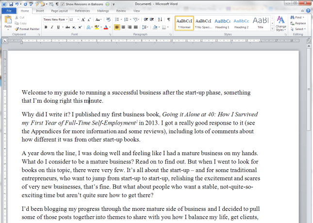Paragraphs with automatic spacing
