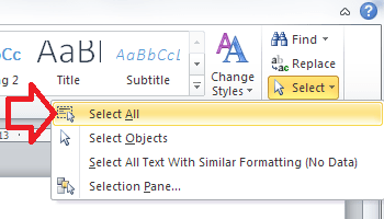 option for select all