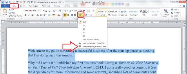 remove space after paragraph