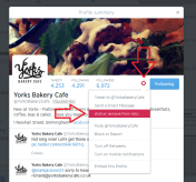 Add to list from profile