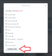 create a twitter list