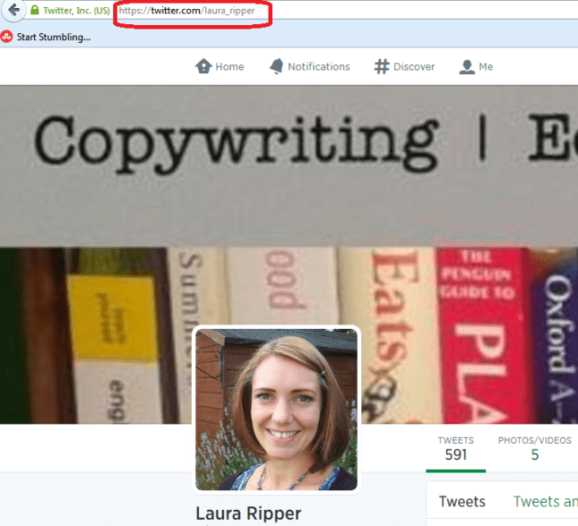 search using Twitter url