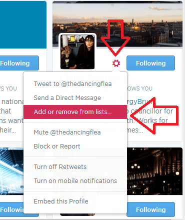 add to list from me - following