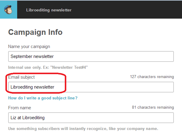 MailChimp campaign info page