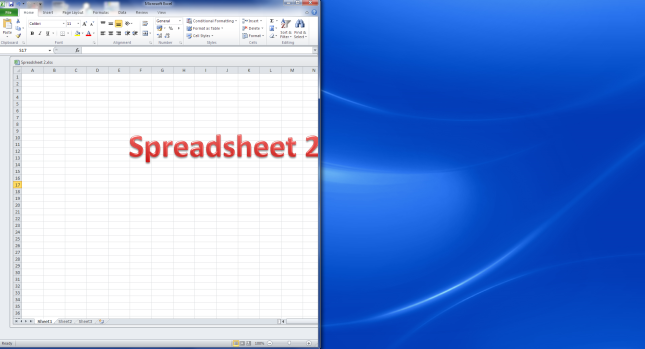 Second spreadsheet hidden