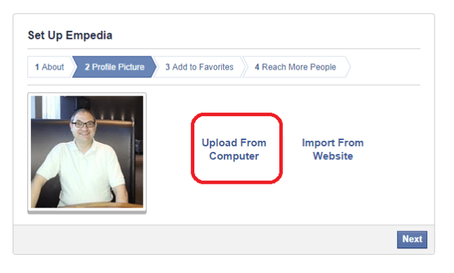 Facebook page add profile picture