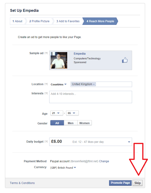 Facebook page reach more people