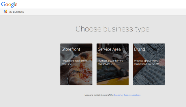 Google+ pages business type