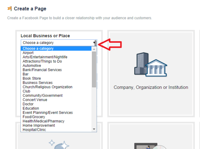 Facebook create local business page