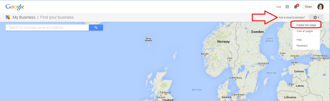Google+ pages create new page