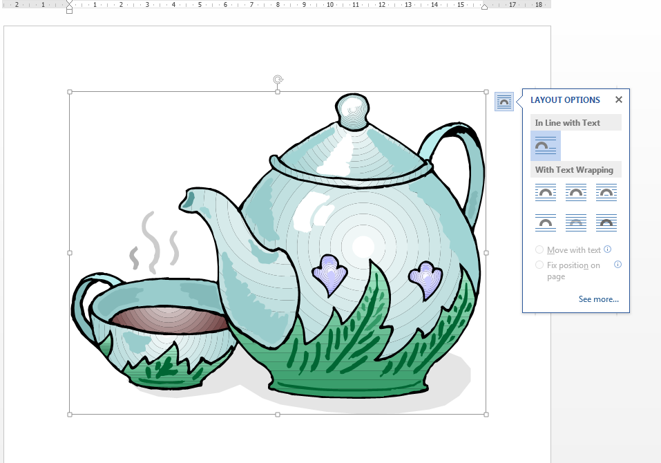 Word 2013 clip art inserted