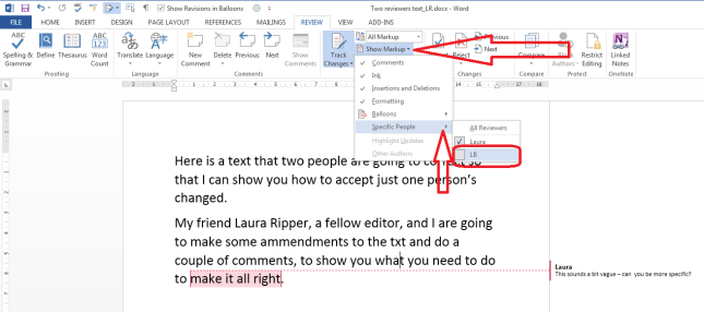 Word 2013 show all reviewers