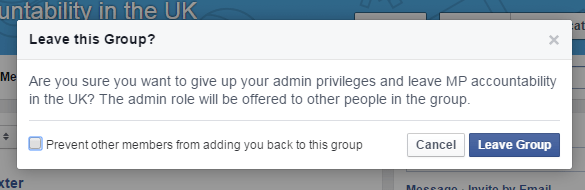 Facebook delete group