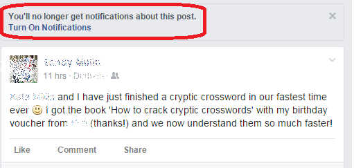 Facebook notifications turned off