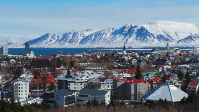 Reykjavik in the snow