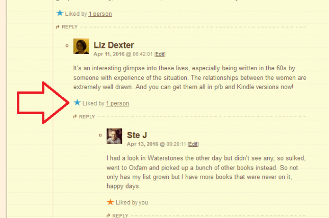 Likes on blog comments visible