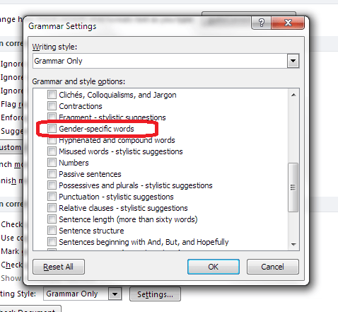 5 gender-specific words