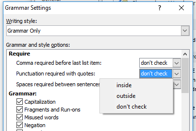 word grammar punctuation quotes