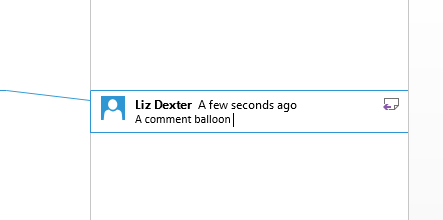 comment balloon Word 2013 no number