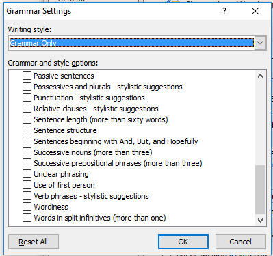 word check grammar and style