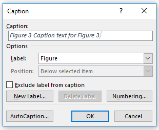 word insert whole caption before splitting