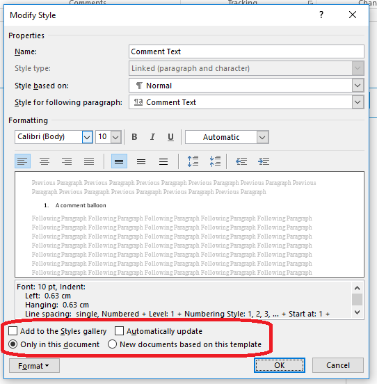Word 2013 2016 apply new style