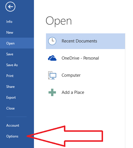 access word options to display picture in word comments