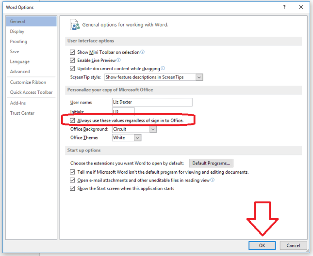 access word options to display picture in word comments